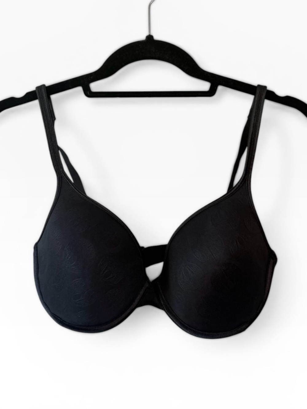 Natori Jacquard Molded Underwire Comfort T-Shirt Bra Black Size 32DD